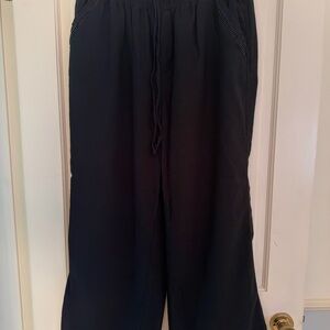 Women’s Black Relaxed Fit Linen Pants
